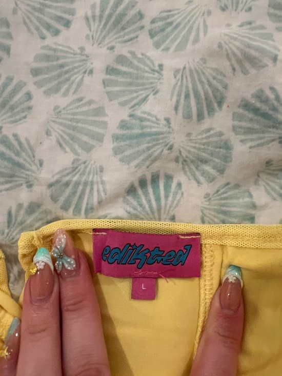 Yellow Ruffle mesh corset - Picture 3 of 3